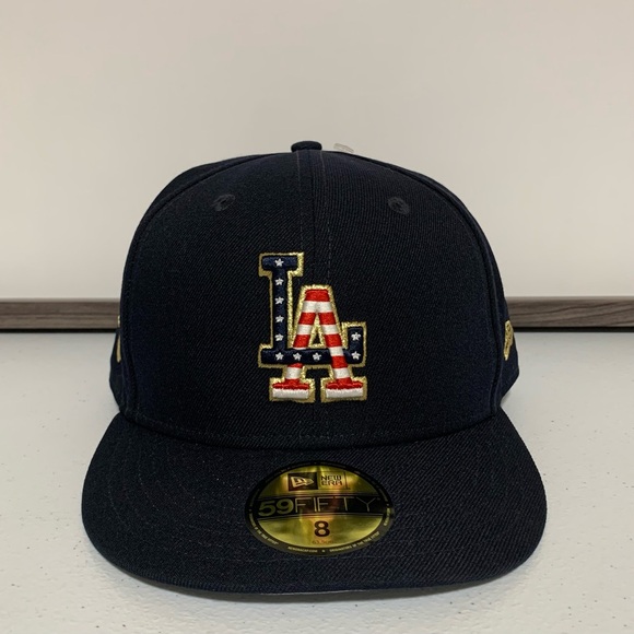 Los Angeles Dodgers New Era Navy 2023 Fourth of July 59FIFTY Fitted Hat-New - Picture 1 of 10